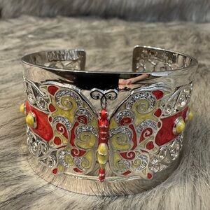 Lauren G Adams Elegant Silver Butterfly Cuff Bracelet